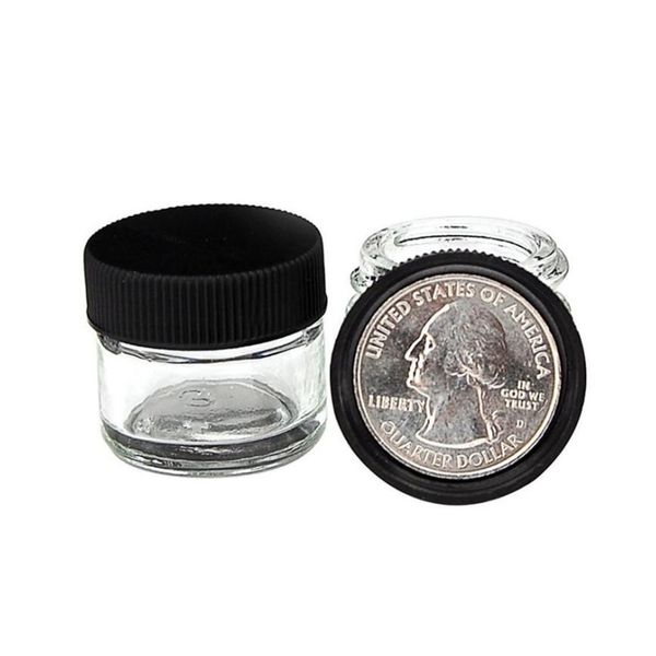 5 ml dicke Glasflaschenbehälter mit schwarzem Deckel, Konzentratgläser für Lippenbalsam, Wachs, Kosmetika