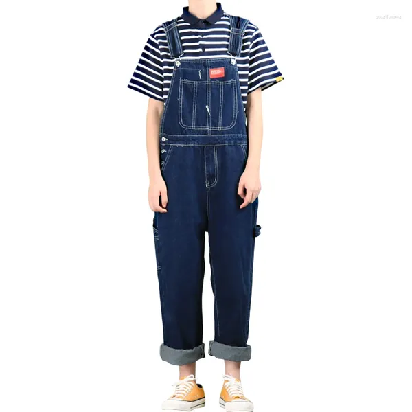 Herren-Jeans für Männer, koreanische Version von Tooling Jumpsuits, einteiliger Latz, blaue Denim-Hose, Overalls, mehr Größe S-3XL