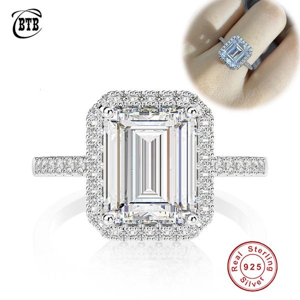 Anéis de casamento design 925 anel de prata esterlina luxo criado grandes anéis de prata anel de casamento para casal quadrado jóias de diamante 231027