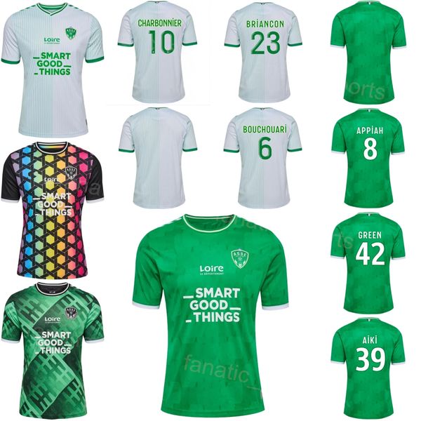 AS Etienne Soccer 22 Victor Lobry Jersey 23 24 Club 21 Dylan Batubinsika 30 Gautier Larsonneur 27 Ibrahima Sissoko 19 Leo Petrot 8 APPIAH Maglia da calcio Kit uniforme