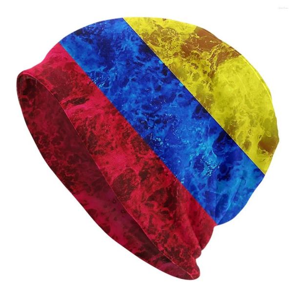 Berets Ozean Wellen Meer Flagge Von Kolumbien Männer Frauen Erwachsene Beanies Caps Gestrickte Motorhaube Hut Warme Mode Herbst Winter Outdoor Skullies