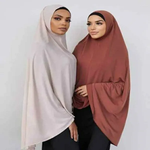 Roupas étnicas Instant Chiffon Hijabs para Mulher Muçulmana Interna Headband Mulheres Cap Hijab com Capa de Pescoço Anexada Turbante Underscarf Islam