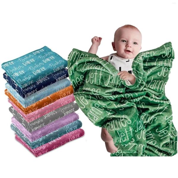Одеяла Имя Пользовательские Пустые Частный Эксклюзивный Фланелевой Подарок На День Рождения Теплый Сувенир Одеяло