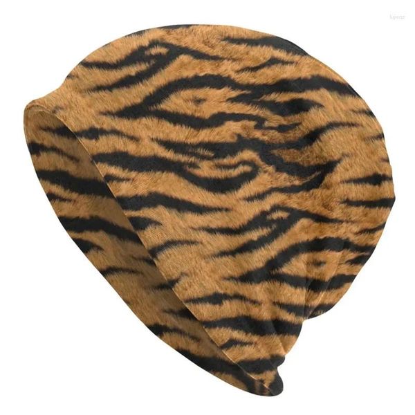 Beralar Tiger Stripe Hayvan Tema Kafataları Beanies şapka leopar baskı sonbahar kış unisex açık kapakları sıcak çift kullanıcı kaplı örgü örgü şapkalar