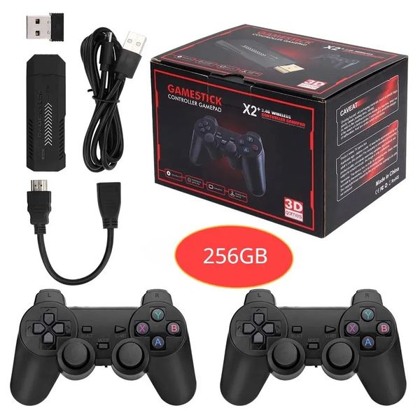 Controladores de jogo Joysticks X2 Plus 256G 50000 GD10 Pro 4K Stick 3D HD Retro Video Console Controlador Sem Fio TV 50 Emulador para PS1 N64 DC 231030