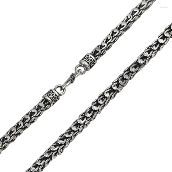 Catene Unibabe 7 mm di spessore, gioielli in argento sterling 925, collana con scala di drago prepotente tailandese, catena grande