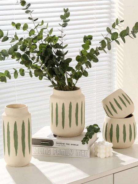 Vasos vaso sênior sentido criativo multi-cor pintura cerâmica vaso de flor casa nicho desktop decoração interior simples