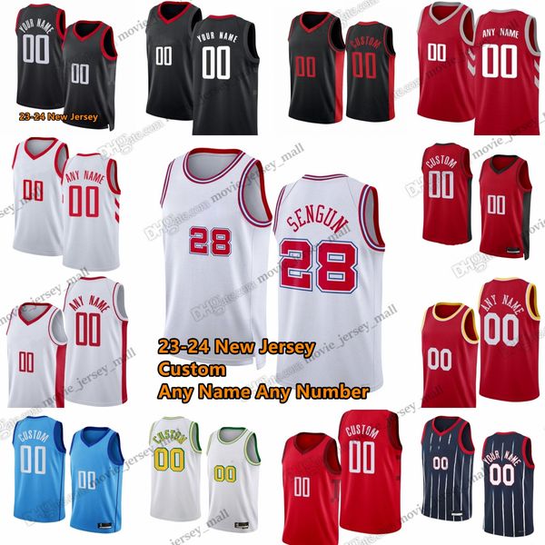 Personalizado Impresso 2023-24 Temporada Basquete Jerseys Fred VanVleet Dillon Brooks Jalen Green Reggie Bullock Jabari Smith Jeff Green Jae'Sean Tate Amen Thompson Samuels