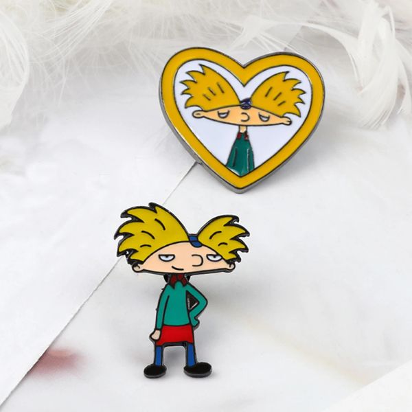 Arnold Anime Charaktere Pins Lustige Cartoon Junge Emaille Sammlung Broschen Metall Abzeichen Hut Denim Anstecknadel Schmuck Geschenk für Kinder