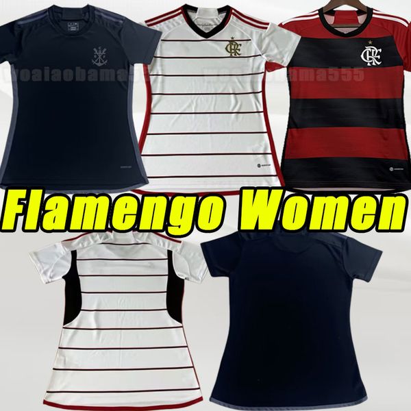 Maglie da calcio Flamengo 23 24 DIEGO E. RIBEIRO GABI maglie da calcio PEDRO DE ARRASCAETA maglia Camisa LUIZ 2023 2024 Donna ragazza nera homw