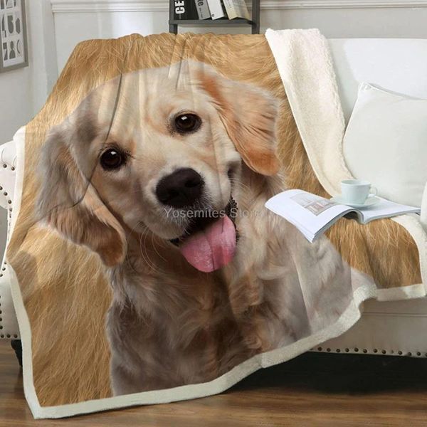 Decken Zevrez Golden Retriever Decke, süßes Geschenk für Kinder mit Hund darauf, weiches Flanell, Geschenke für Liebhaber