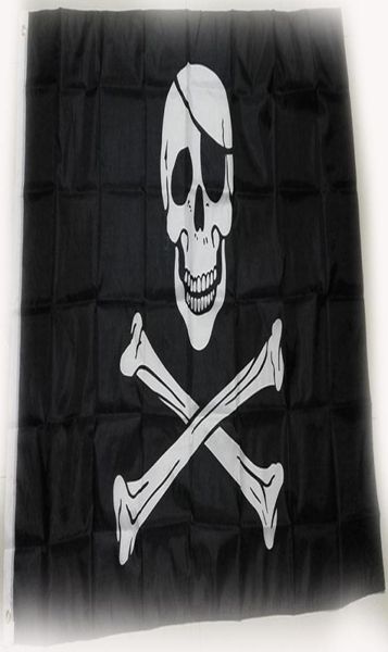 90x150 cm 3x5 piedi jolly roger Teschio Ossa incrociate Bandiera pirata fabbrica diretta9478399