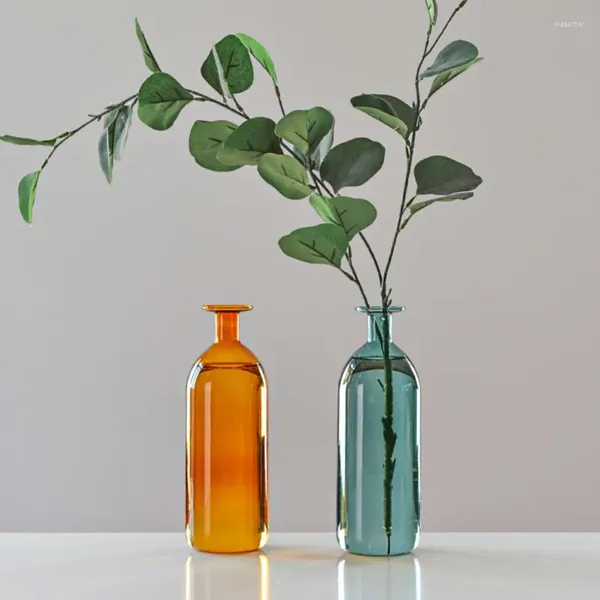 Vasos de vidro colorido para garrafa de planta vaso de flor transparente criativo terrário hidropônico recipiente mesa pote decoração de casa