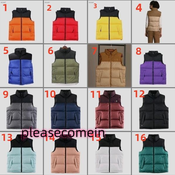 dersigner Herren Westen Mantel Mode North Top Version Daunenjacken Damen Parka Silm Weste Paare Kleidung Mode Warme Oberbekleidung Gesichter Weste Pufferjacke Größe XS-2XL