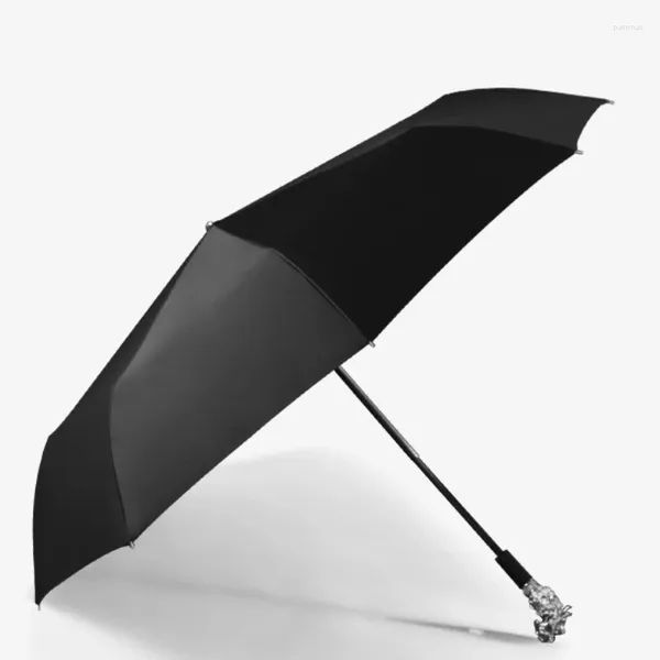 Regenschirme Vintage Faltschirm UV-Schutz Männer Geschäft Luxus Design Tier Hohe Qualität Große Größe Parapluie Dekoration