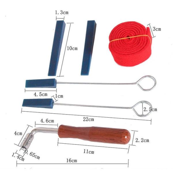 Andere Sportartikel 6-teiliges Set Klavier-Stimmhebel-Werkzeugsatz Dämpferhammer DIY-Satz Schraubenschlüssel Stimmgerät Ledergabel Stockband 231030