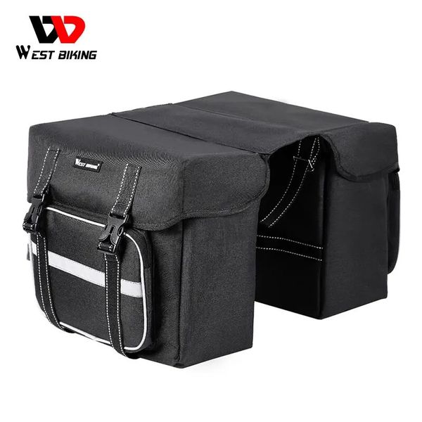 Panniers sacos west biking bicicleta saco de assento traseiro 25l grande capacidade bagagem ao ar livre ciclismo mtb estrada tronco duplo pannier 231030