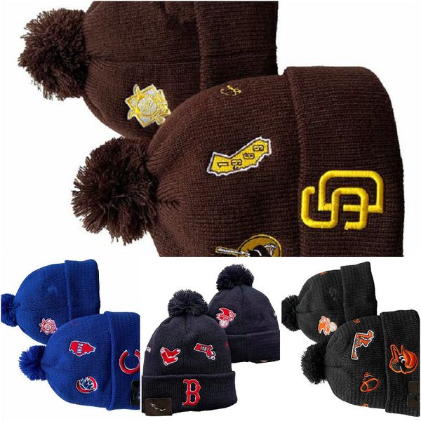 Padres Beanie San Diego Beanies Sox La NY Kuzey Amerika Beyzbol Takımı Yan Yama Kış Yün Spor Örgü Şapkas Kafaları