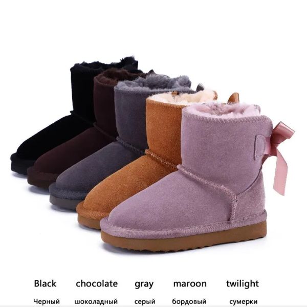 Kinderstiefel uggile echtes Leder Australien Mädchen Jungen Knöchel Winterstiefel für Kinder Babyschuhe warme Ski Kleinkind Mode neue Botte Fille Sneakers 099