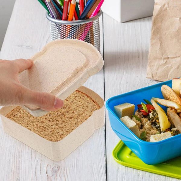 Piatti Scatola per panini da 2 pezzi Contenitori Go Coperchi Piccoli contenitori adatti al microonde Snack per bambini Sigillabile da viaggio