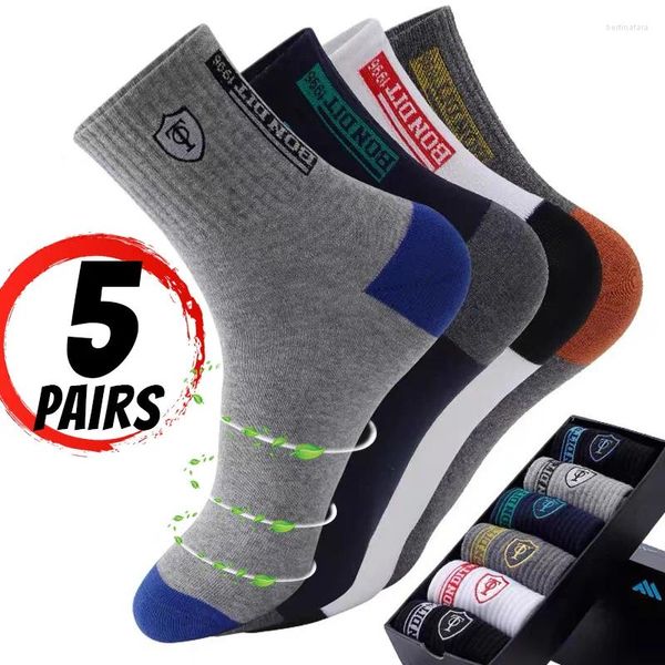 Männer Socken 5Pairs Baumwolle Sport Frühling Herbst Atmungsaktiv Männlichen Schweiß absorbieren Deodorant Freizeit Ankle Socke Plus Größe 38-46