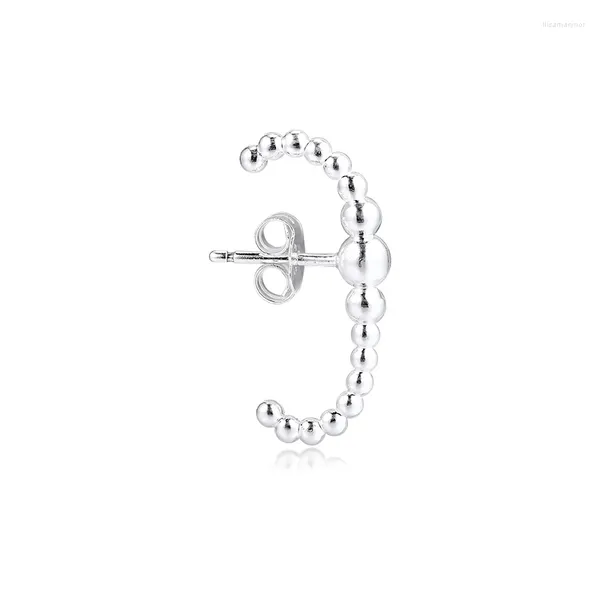 Stud Küpe Boncuk Sırası Single 925 Sterling-Silver-Jewelry