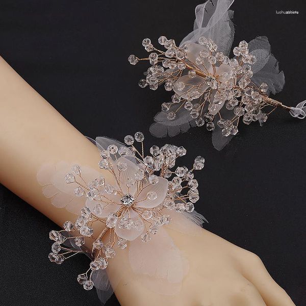 Armreif Hochzeit Handgelenk Blume Brautjungfer Schwester Hand für frisches Armband Abschlussball Party Zubehör