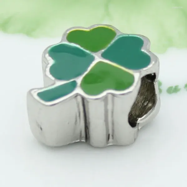 Perlen Fashion Green Clover Plant Charm Fit Armband für Schmuckherstellung Geschenk Frauen