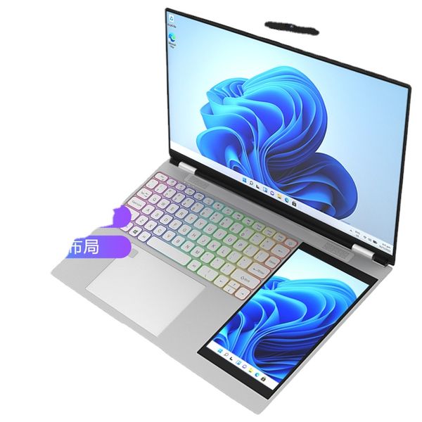 Vendita all'ingrosso del nuovissimo libro da gioco per laptop aziendale N5105 con touch screen a doppio schermo da 15,6 pollici