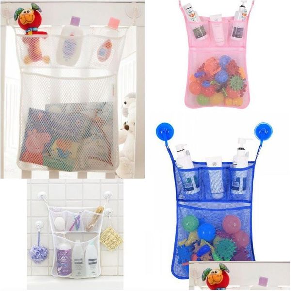 Banyo Depolama Organizasyon Toys Bag Baby Çocuk Küvet Oyuncak Tidy Emme Kupası Örgü Net Organizatör Damlası Ev Bahçe Houseke DHL6R