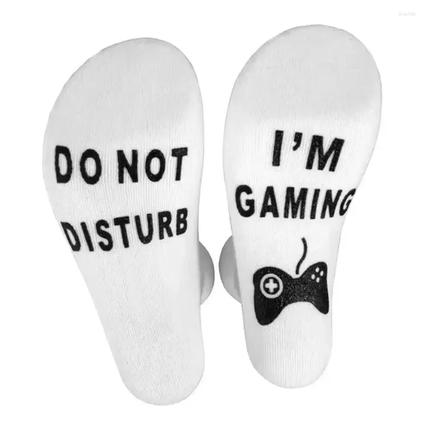 Damen-Socken, Unisex, „Bitte nicht stören, ich bin Gaming“-Buchstabendruck, lustige Knöchelneuheit für Spieleliebhaber, Männer und Frauen