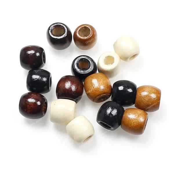 100 teile/los Vintage Natürliche Holz Lose Perlen 10mm 12mm Kaffee/Braun/Beige Großes Loch Oval holz Spacer Perlen DIY Schmuck Erkenntnisse Mode SchmuckBeads natürliche holz