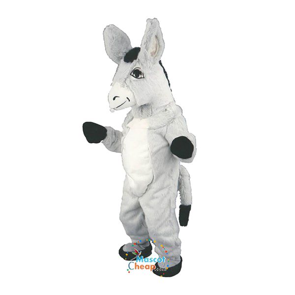 2024 Discount Costume de mascotte d'âne gris dessin animé personnage de thème d'anime Costumes fantaisie de fête de carnaval de Noël taille adulte