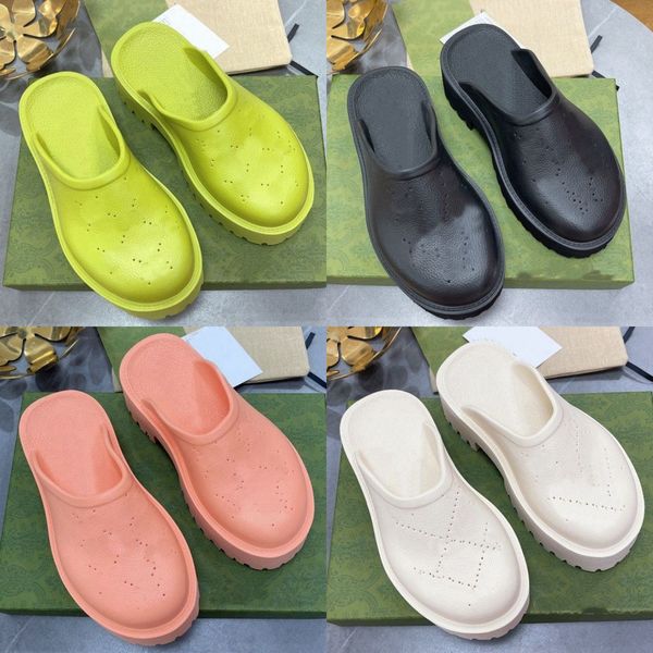 Italien Lux Sandale 2023 Luxurys Designer Sandalen Slides Flats Flip Flops Strand Clogs Klassische Blumen Brokat Leder Gummi Plateau Gear Bottoms Loafers