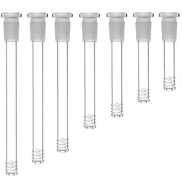 100 Stück Raucherzubehör Wasserpfeifen 3 Zoll-6 Zoll 18 mm männlich auf 14 mm weiblich Glas-Downstem-Diffusorrohr-Stieladapter Diffused Down Stem für Glasbecher-Bong-Rohre