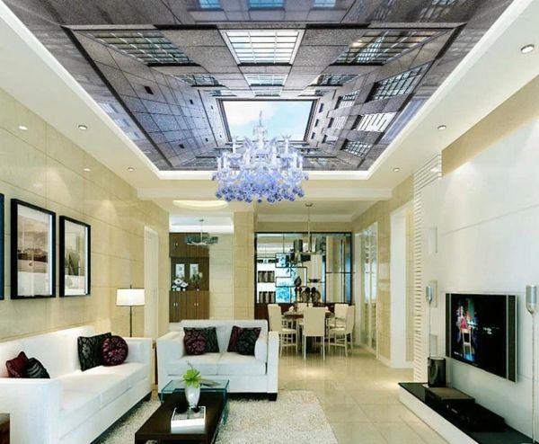 Sfondi stile europeo città spazio soffitto disegni murali 3d per la decorazione della casa del soggiorno