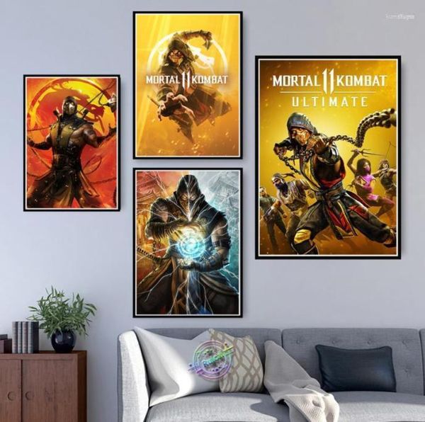 Gemälde Mortal Kombat Spiel Poster Leinwand Malerei Drucke Wand Kunst Bilder Moderne Jungen Zimmer Home Decor Dekoration PaintedPaintin7579258