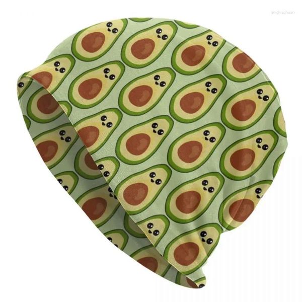 Berets Nette Avocado Obst Skullies Beanies Hüte Sommer Männer Frauen Straße Kappen Warme Multifunktions Motorhaube Gestrickte Hut