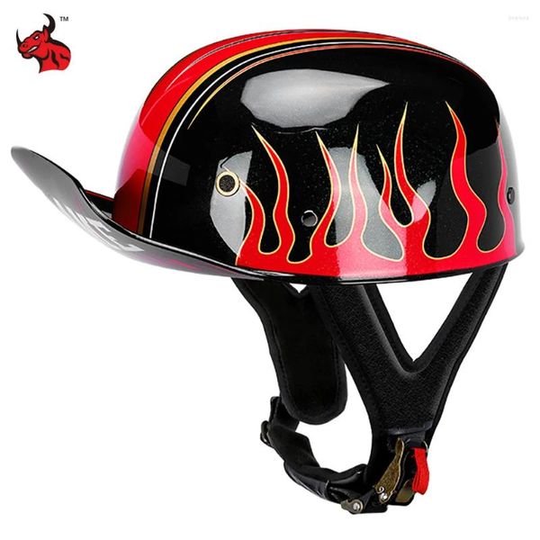 Caschi da moto Casco retrò Casco da corsa fuoristrada Cappello di sicurezza Copricapo da baseball semi-avvolgente per gli sportivi