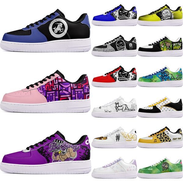 DIY Sapatos Inverno Bonito Preto Outono Mens Sapatos de Lazer Um para Homens Mulheres Plataforma Casual Sapatilhas Clássico Limpo Dos Desenhos Animados Graffiti Treinadores Esportes 40973