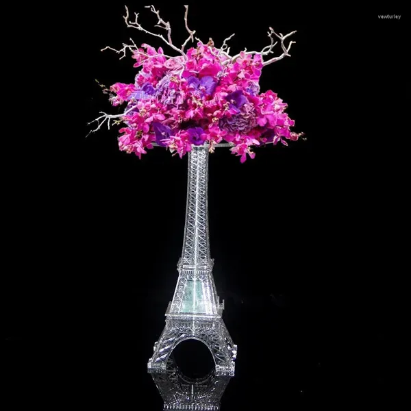 Placas decorativas decoração de festa torre eiffel design flor rack acrílico transparente bolo sobremesa suporte para mesa de casamento peças centrais diy