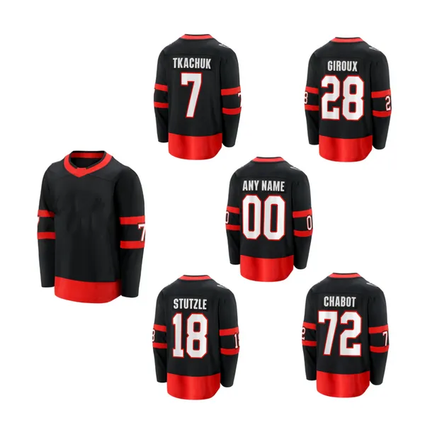 2023 Novo atacado Ed Ice Hockey Jerseys Ottawa 7 Brady Tkachuk 28 Claude Giroux 12 Debrincat 72 Chabot 18 Stutzle