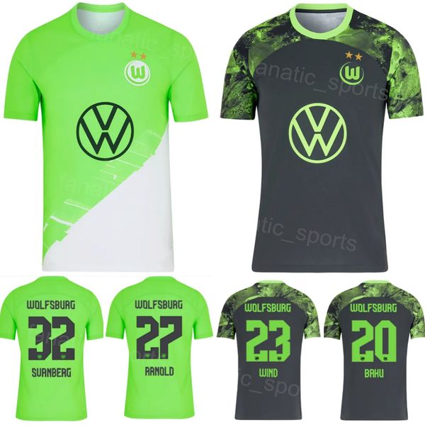 2023/24 Futebol VfL Wolfsburg 19 Lovro Majer Jersey Club 23 Jonas Wind 32 Mattias Svanberg 1 Koen Casteels 16 Jakub Kaminski 21 Joakim Maehle Kits de camisa de futebol