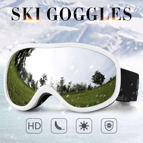 Óculos de neve de inverno Óculos de esqui Esportes Óculos de snowboard Anti Nevoeiro UV400 Óculos de esqui Resistente a impactos Óculos de snowboard Óculos de esqui para adultos 043