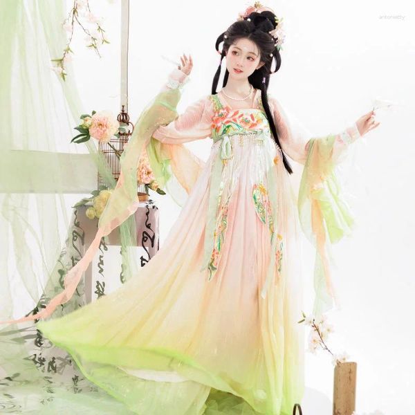 Roupas étnicas Han Xu's Hanfu Women's Tang System Melhoria na primavera diária e no verão Immortal Qi Flower