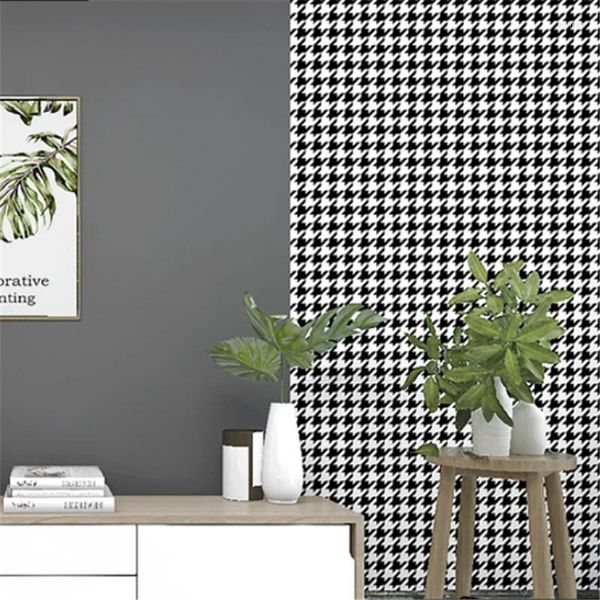 Wallpapers Wellyu não-auto-adesivo sem cola adesivo escova decoração de casa houndstooth nórdico geométrico cor correspondência papel de parede