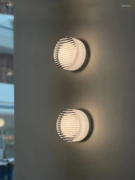 Lâmpada de parede Nordic Minimalista Moderno Dimple LED Atmosfera Quarto Cabeceira Acrílico Montado Corredor Fundo Estudo