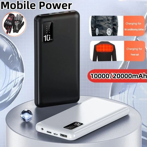 20000mah colete aquecido jaqueta power bank carregador externo telefone móvel para iphone 13 xiaomi mi portátil power bank bateria de reposição