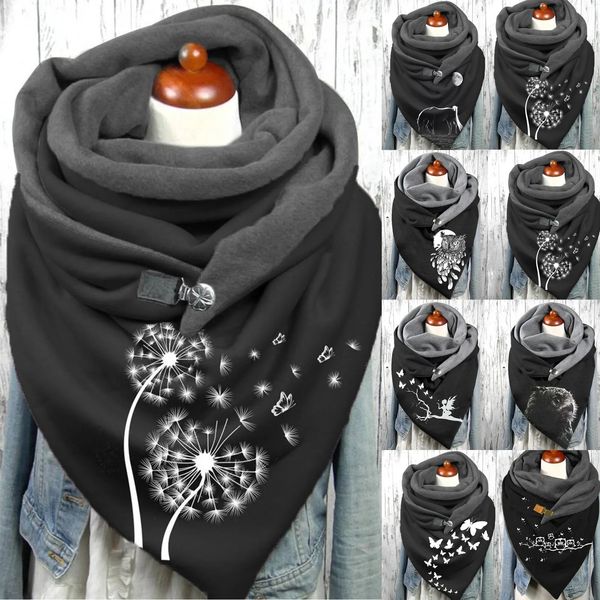 Schals Mode Druck Schal Wrap Frauen Taste Casual Warme Ladias Weiche Kaschmir Foulard Winter Schals Hijab 231030