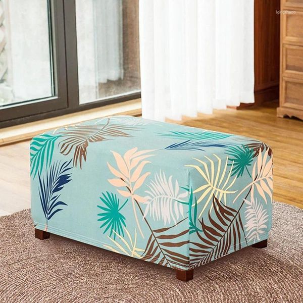 Cadeira cobre elástico footstool capa impressa folha dobrável slipcover antiderrapante banco decoração de casa sala de estar quarto protetor fezes
